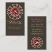 金ゴールドピンクオムエナジーヒーリングヨガニューエイジビズカード 名刺 (正面/裏面)