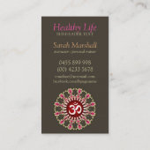 金ゴールドピンクオムエナジーヒーリングヨガニューエイジビズカード 名刺 (裏面)