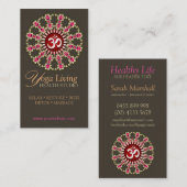 金ゴールドピンクオムエナジーヒーリングヨガニューエイジビズカード 名刺 (正面/裏面)