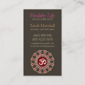 金ゴールドピンクオムエナジーヒーリングヨガニューエイジビズカード 名刺 (裏面)