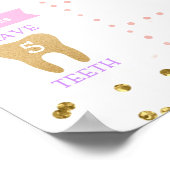 金ゴールドピンクガールファースト誕生日マイルストーン ポスター (角)