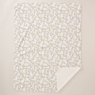 金ゴールドピンクグラムパールクリスマス シェルパブランケット