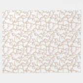 金ゴールドピンクグラムパールクリスマス フリースブランケット (正面(横))