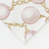 金ゴールドピンクグラムパールクリスマス フリースブランケット (角)