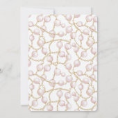 金ゴールドピンクグラムパールブライダルシャワー 招待状 (裏面)