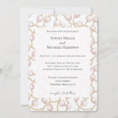 金ゴールドピンクグラムパール結婚ズ 招待状 (正面)