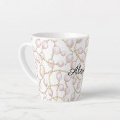 金ゴールドピンクグラムパール カフェラテマグ (左アングル)