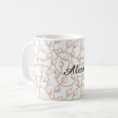 金ゴールドピンクグラムパール コーヒーマグカップ (正面左)