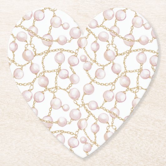 金ゴールドピンクグラムパール ペーパーコースター (正面)