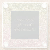 金ゴールドピンクグリジーグリッタースパークル ガラスコースター (裏面)