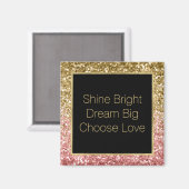 金ゴールドピンクグリジーグリッタースパークル マグネット (正面/裏面)