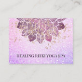 *~*金ゴールドピンクグリッタースピリチュアルヨガ霊気マンダラ 名刺 (正面)