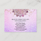 *~*金ゴールドピンクグリッタースピリチュアルヨガ霊気マンダラ 名刺 (裏面)