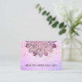 *~*金ゴールドピンクグリッタースピリチュアルヨガ霊気マンダラ 名刺 (スタンド正面)