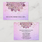 *~*金ゴールドピンクグリッタースピリチュアルヨガ霊気マンダラ 名刺 (正面/裏面)