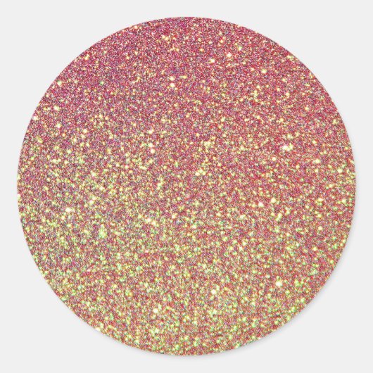 金ゴールドピンクグリッターテクスチャ ラウンドシール (正面)
