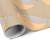 金ゴールドピンクグリッターナルホールユニコーンオブザシー ラッピングペーパー (ロールコーナー)