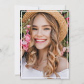 金ゴールドピンクグリッターナースピン留め式 招待状 (裏面)