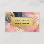 金ゴールドピンクグリッターフォイル名刺 名刺 (正面)