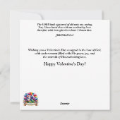 金ゴールドピンクグリッターフローラ水彩キャットバレンタイン シーズンカード (裏面)