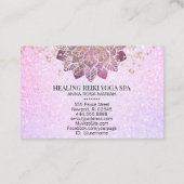 *~*金ゴールドピンクグリッターヨガスピリチュアル霊気マンダラ 名刺 (裏面)