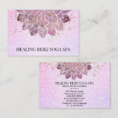 *~*金ゴールドピンクグリッターヨガスピリチュアル霊気マンダラ 名刺 (正面/裏面)