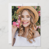 金ゴールドピンクグリッター看護卒業式 招待状 (裏面)