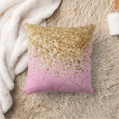 金ゴールドピンクグリッター#1 クッション (ブランケット)