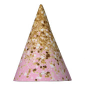 金ゴールドピンクグリッター#1 パーティーハット (右)