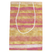 金ゴールドピンクグリッツストライプズ ミディアムペーパーバッグ (裏面)