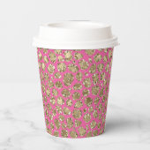 金ゴールドピンクグリッツヒョウ印刷 紙コップ (裏面)