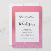 金ゴールドピンクグリッツ 招待状 (正面)