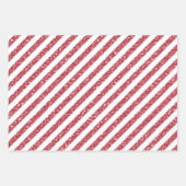 金ゴールドピンクグリーングリッターストライプクリスマスラッピング ラッピングペーパーシート (正面2)
