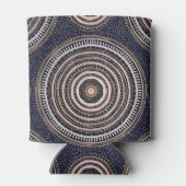 金ゴールドピンクジオメトリックドゥードルブルーマンダラ 缶クーラー (裏面)