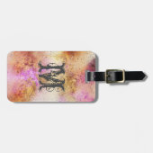 金ゴールドピンクスカイウォーターパーソナライズされたカラー ラゲッジタグ (正面横)