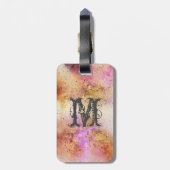 金ゴールドピンクスカイウォーターパーソナライズされたカラー ラゲッジタグ (裏面縦)