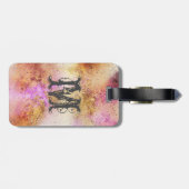 金ゴールドピンクスカイウォーターパーソナライズされたカラー ラゲッジタグ (裏面横)