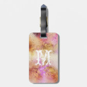 金ゴールドピンクスカイウォーターパーソナライズされたカラー ラゲッジタグ (裏面縦)