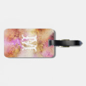 金ゴールドピンクスカイウォーターパーソナライズされたカラー ラゲッジタグ (裏面横)
