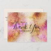 金ゴールドピンクスカイ結婚の感謝のスクリプト葉書 ポストカード (正面/裏面)