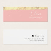 金ゴールドピンクスタッドイヤリングディスプレイカード (正面&裏面)