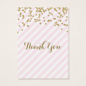 金ゴールドピンクストライプブライダルシャワーメッセージカード (裏面)