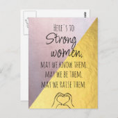 金ゴールドピンクストロング女子やる気を起こさせる葉書 ポストカード (正面/裏面)