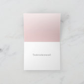 金ゴールドピンクスパークリーグリッターパーソナライズされたありがとう サンキューカード (内部)