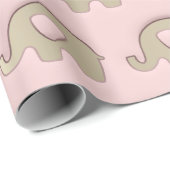 金ゴールドピンクゾウ赤ちゃんシャワープリンセス男の子 ラッピングペーパー (ロールコーナー)