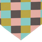 金ゴールドピンクチョコレートアイバーティール（緑がかった色）プレイド ショートテーブルランナー (コーナー)