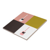 金ゴールドピンクチョコレートアイボリーピンクホワイトギター タイル (側面)