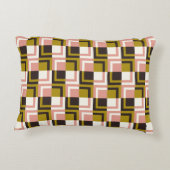 金ゴールドピンクチョコレートアイボリープレイド アクセントクッション (裏面)