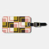 金ゴールドピンクチョコレートアイボリープレイド ラゲッジタグ (正面横)