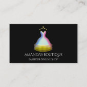 金ゴールドピンクドレスロゴファッションブティックオンラインショップ 名刺 (正面)